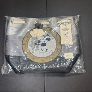 Disney Steamboat Willie Mickey Mouse Tote in Silver and Black Parkhopper